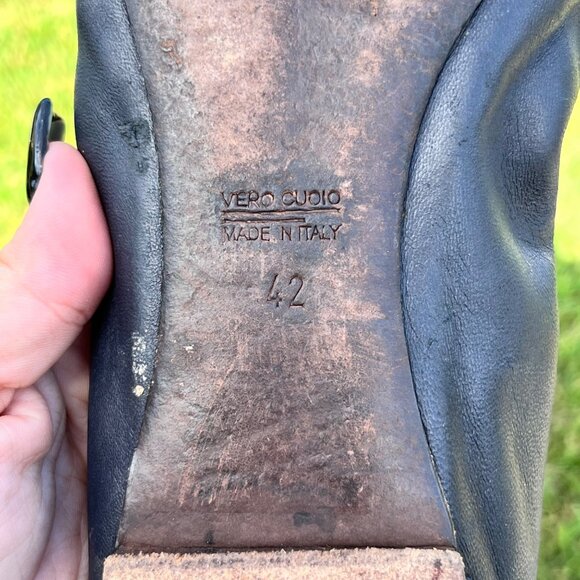 AGL Attilio Giusti Leombruni Monika Leather Cap Toe Ballet Flats Size 42 / US 12 - Picture 9 of 9